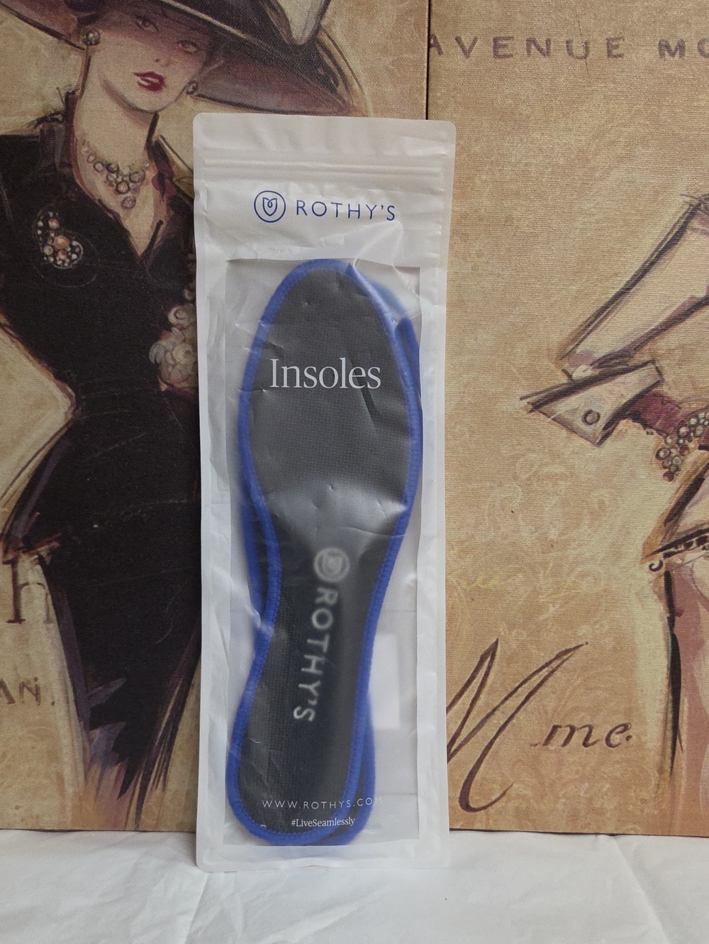 Rothy's Women's Black Insoles with Blue Trim - Cushioned Support
